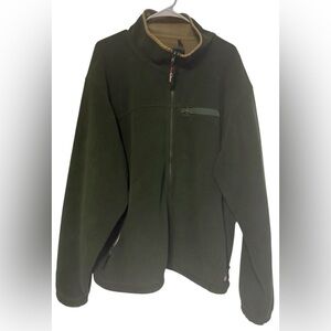 L.L. Bean Vintage Green Full Zip Up Long Sleeve Cozy Fleece Jacket Olive XXL